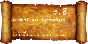 Andrássy Bernadett névjegykártya