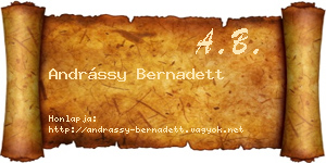 Andrássy Bernadett névjegykártya