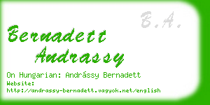 bernadett andrassy business card
